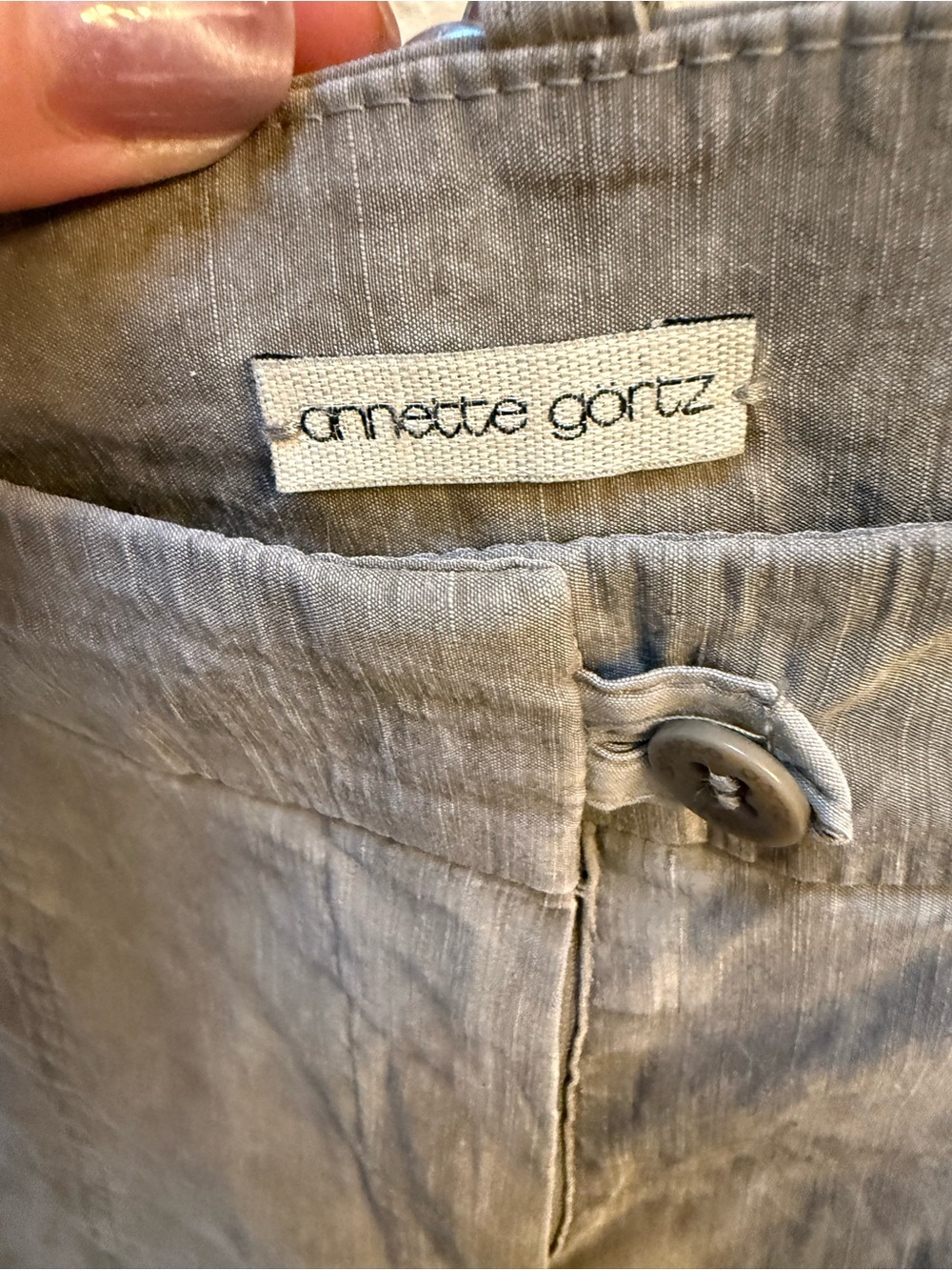 Women’s  Light Gray Linen-Blend Pants
